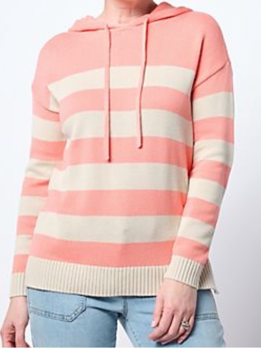 Belle Beach by Kim Gravel Seaside Sand
Bar Stripe Hoodie-Creamsicle 1X